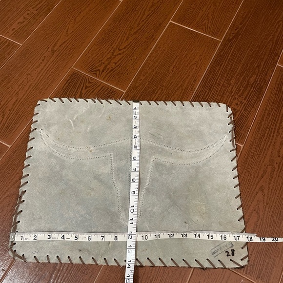 Genuine Cowhide longhorn placemat Leather backing and stitching 14 x18 inches - Picture 9 of 11